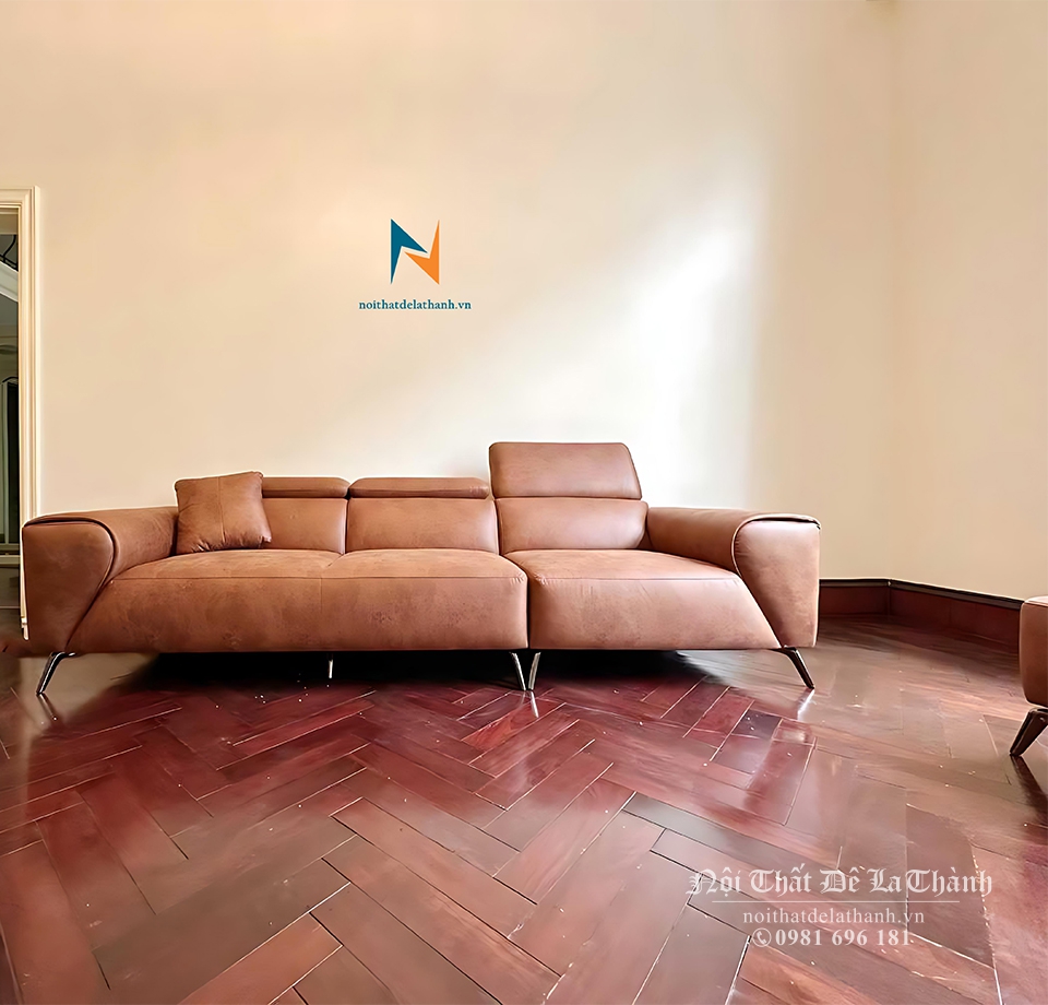 Văng da 2m4 dành cho không gian phòng khách rộng