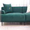 Văng sofa bọc nỉ màu xanh cổ vịt rất đẹp mắt