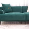 Văng sofa bọc nỉ màu xanh cổ vịt rất đẹp mắt