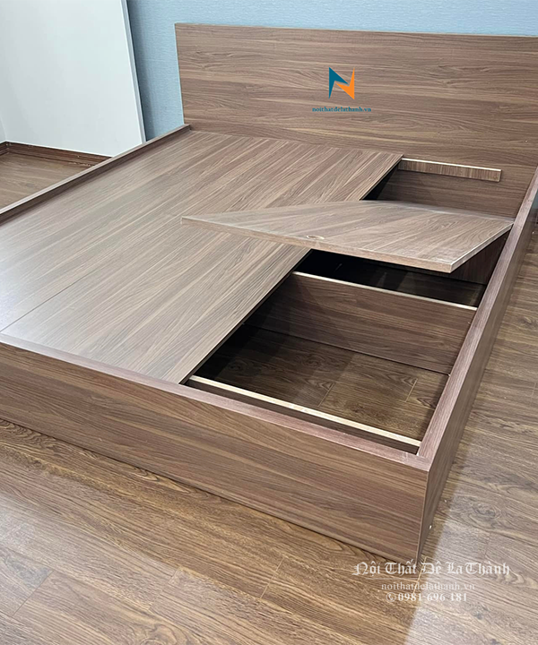 Giường gỗ ép 1m6 x 2m hoặc 1m8 x 2m lõi MDF phủ melamine chống xước