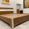 Ảnh thực tế chiếc giường mdf phủ melamine, đầu cao tạo thành bởi 3 mảnh ghép