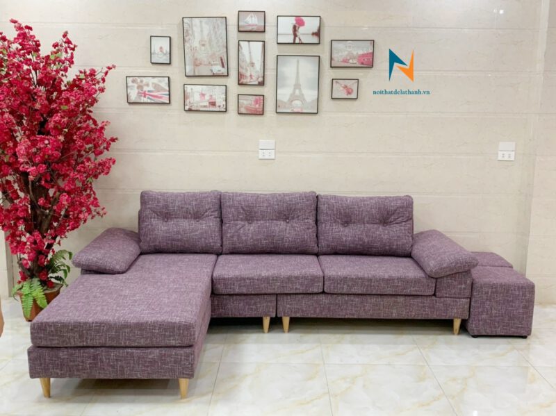 Sofa Nỉ Chữ L 2m40 x 1m60 (mã SFN380) - Nội thất Đê La Thành