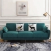 Chiếc văng sofa bọc nỉ màu xanh cổ vịt, dành cho 3 người ngồi, kích thước dài 2m, thiết kế theo phong cách hiện đại