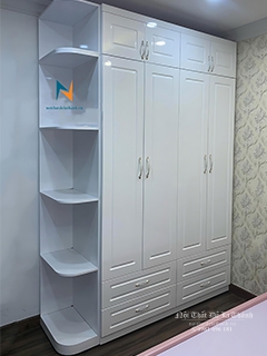 Tủ Quần Áo Gỗ Công Nghiệp Tân Cổ Điển