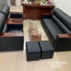 Bộ sofa văn phòng giá rẻ với văng dài 1m8, 2 ghế đơn 80cm, có thể kê ở phòng giám đốc hoặc phòng khách