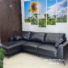 Sofa da bò Ý cao cấp thiết kế kiểu góc chữ L, khung gỗ sồi, mút cao cấp, kích thước 2m7x1m7