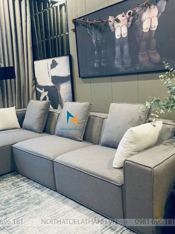 Chiếc sofa vải nỉ này rất phù hợp với các không gian chung cư, nhà phố, văn phòng