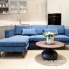 Bộ sofa nỉ góc dễ dàng kết hợp với 1 chiếc bàn trà tròn hoặc chữ nhật