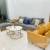 Bộ salon nỉ phòng khách gồm 1 văng dài, 1 ghế đơn và 1 cục thông minh