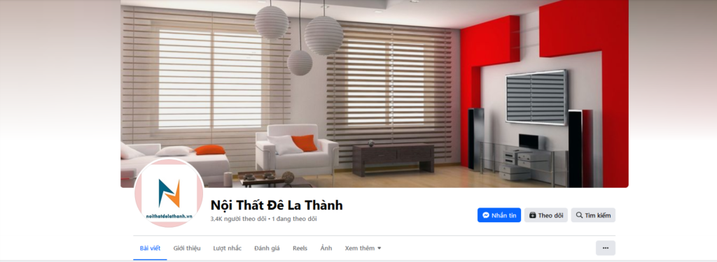 Giao diện facebook Nội Thất Đê La Thành