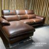 Bộ sofa da bò thật dài 2m8, phù hợp với các phòng khách sang trọng như biệt thự, nhà liền kề, kích thước phòng vừa và lớn