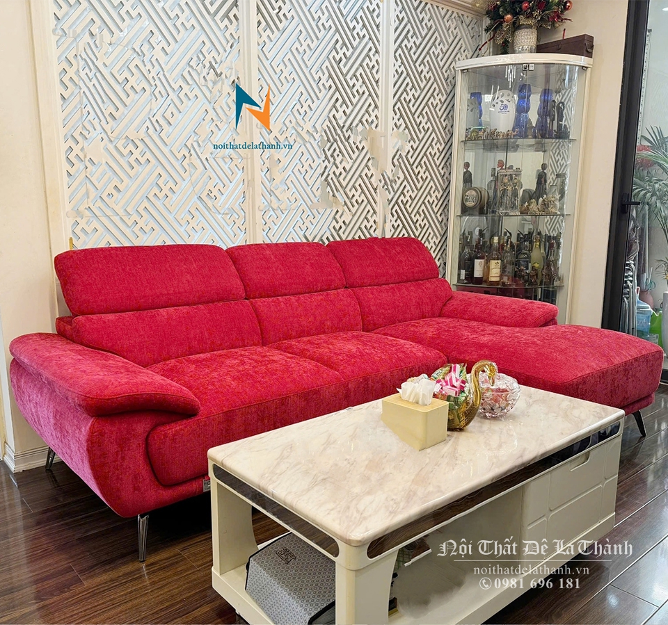 Văng sofa perry được bọc màu velvet nổi bật, bừng sáng không gian phòng khách, các không gian làm đẹp, spa, nail...