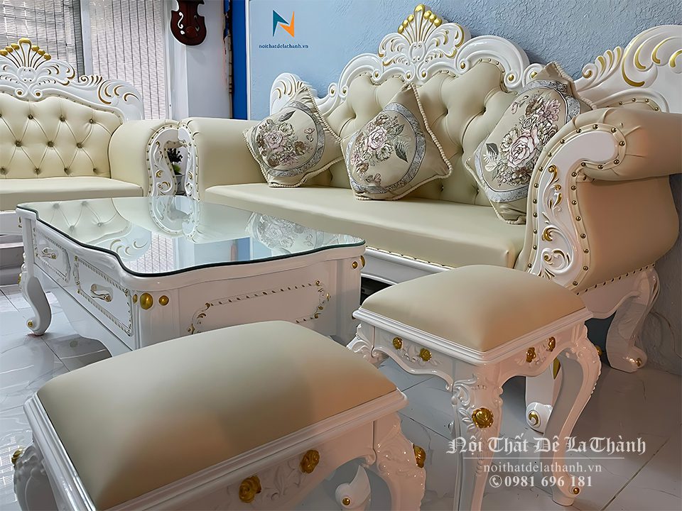 Bộ sofa tân cổ điển giá rẻ gồm 5 món, rất đáng sở hữu với các trung tâm thẩm mỹ, salong tóc, spa, biệt thự...