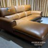 Sofa chữ L cao cấp, thích hợp đặt ở các góc chữ L tạo ra bởi 2 bức tường không gian phòng khách biệt thự, nhà liền kề
