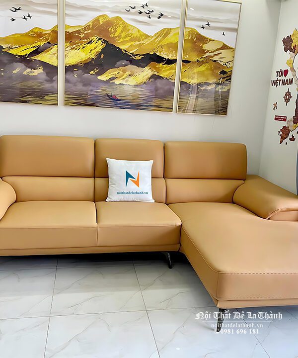 Da màu ginger là một trong các màu phổ biến nhất được chọn làm màu sofa, nó khiến không gian phòng khách trở nên nổi bật
