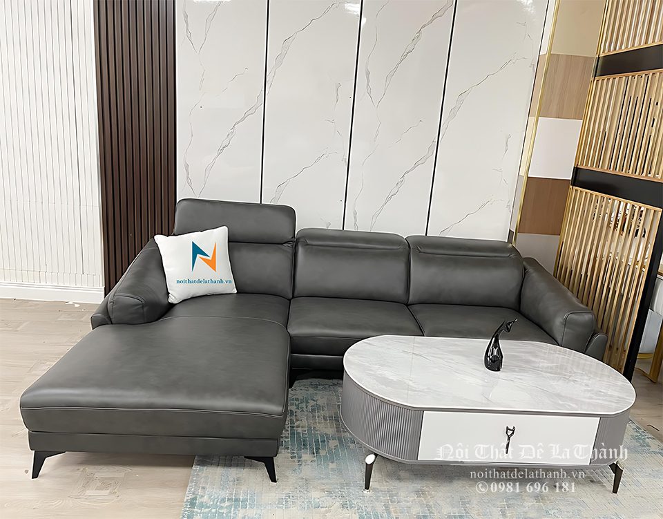 Bộ sofa góc chữ L giá rẻ thích hợp khi phối với 1 chiếc bàn trà hình chữ nhật hoặc oval