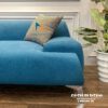 Hình ảnh cận cảnh chiếc văng sofa phong cách Bắc Âu màu xanh