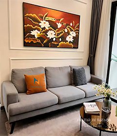 Hình Ảnh Ghế Văng Nỉ Màu Ghi 2m2