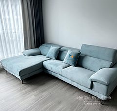 Hình ảnh sofa nhung góc chữ L