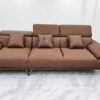 Văng da được thiết kế theo phong cách sofa perry, tay ôm tròn để có thể nằm gối đầu, các tựa lưng gật gù tuỳ chỉnh tiện lợi