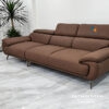Văng sofa da 3 tựa, màu socola sang trọng