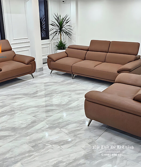 Bộ sofa gồm 3 món: 1 văng dài và 2 ghế đơn, phù hợp với phòng khách 30-40m2, phòng khách nhà liền kề, biệt thự, không gian lễ tân khách sạn...