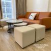 Bộ ghế sofa dành cho phòng khách nhỏ gồm 1 văng dài 2m, 1 ghế đơn 90cm, 2 đôn nhỏ 40cm, khung gỗ tự nhiên, mút k43, da cleo rất hiện đại và đẹp mắt
