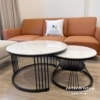 Bàn trà cặp chân sắt, mặt đá, giá rẻ, dễ sở hữu