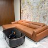 Sofa da microfiber phong cách hiện đại, tựa gật gù tiện lợi, kích thước 2m8x1m7