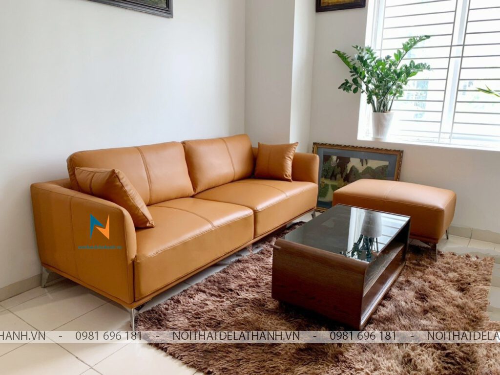 Chiếc sofa văng nhỏ thuộc phân khúc giá rẻ, chất liệu: khung xoan đào, da cleo, mút k34 cao cấp, thích hợp sử dụng trong phòng ngủ master hoặc phòng khách size nhỏ