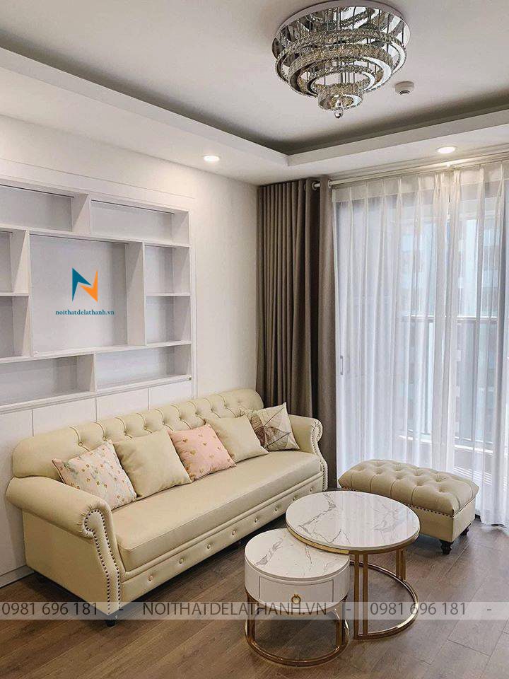 Chiếc sofa văng da tân cổ điển làm sang trọng không gian phòng khách nhà bạn