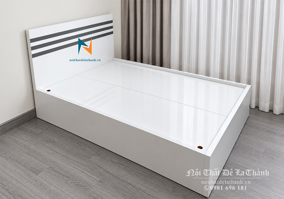 Giường Ngủ Gỗ Công Nghiệp MDF 1m20 thi công và lắp đặt bởi Nội Thất Đê La Thành