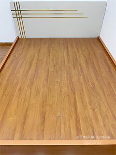 Ảnh thực tế chiếc giường gỗ công nghiệp mdf 1m6