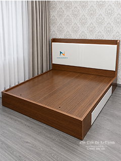 Giường Ngủ Đầu Bọc Nệm 1m8 Có Ngăn Kéo