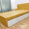 Ảnh thực tế chiếc giường ngủ 1m8x2m có ngăn kéo, màu sồi
