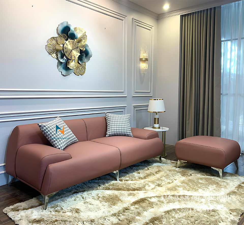 Chiếc sofa băng da cao cấp phù hợp với các không gian phòng khách vừa và nhỏ