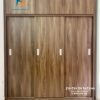 Tủ áo 3 cánh lùa, kích thước 1m8x2m45, 2 tầng, gỗ mdf, màu óc chó rất đẹp