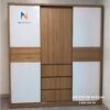 Chiếc tủ 3 cánh lùa phong cách hiện đại, tủ 3 buồng, 3 ngăn kéo