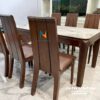 Bộ bàn ăn 6 ghế gỗ sồi Nga với 6 ghế thiết kế kiểu H3 Tần Thuỷ Hoàng bọc da rất sang trọng