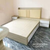 Giường cưới hiện đại 1m8x2m, đầu bọc nệm da