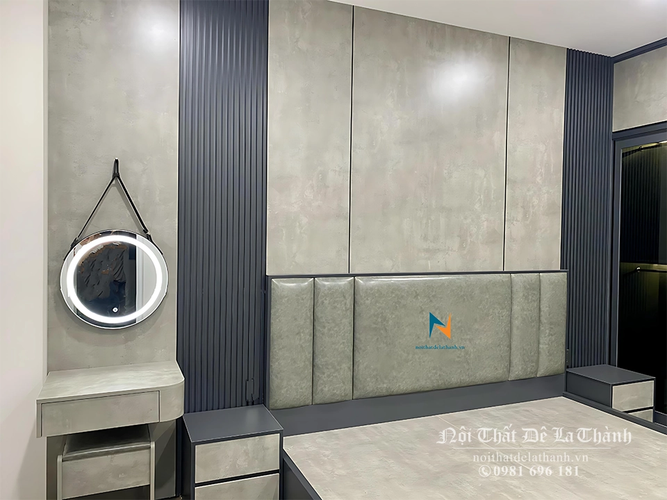 Bàn trang điểm treo 60cm, đi kèm gương led