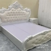 Combo nội thất phòng cưới tân cổ bao gồm tủ 6 cánh, giường tân cổ điển hoa hồng 1m8x2m, táp tân cổ điển và bàn trang điểm tân cổ điển 1m2