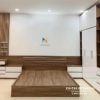 Giường tủ hiện đại nhà phố sử dụng làm nội thất phòng cưới, với giường 1m8, tủ 2m4x2m6, 2 bên giường là 2 táp và bàn trang điểm rất đẹp