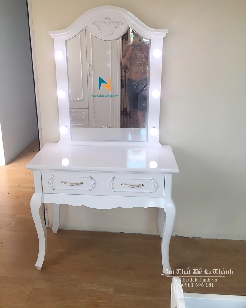 Bàn Trang Điểm 90cm Trong Combo Phòng Ngủ Tân Cổ Điển Giá Rẻ