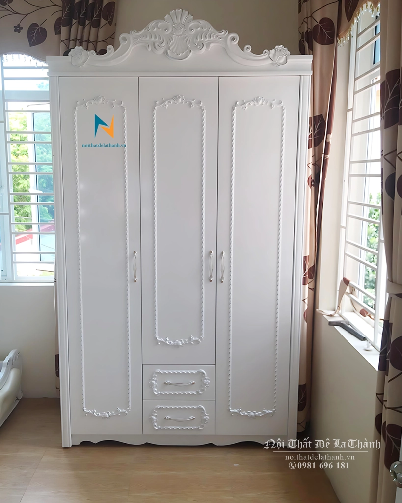 Chiếc Tủ 3 Cánh Trong Combo Phòng Ngủ Tân Cổ Điển Giá Rẻ