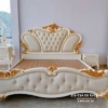 Giường tân cổ điển hoa quỳnh, 2m* 2m2, bắn đinh đồng quanh đầu cao và đầu thấp