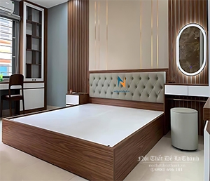 Giường hiện đại đầu bọc da, kích thước 1m6x2m