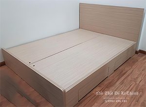 Giường ngủ hiện đại 1m2 có 2 ngăn kéo