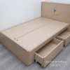 Giường ngủ hiện đại 1m2 gỗ MDF vân sồi sáng có 2 ngăn kéo bánh xe