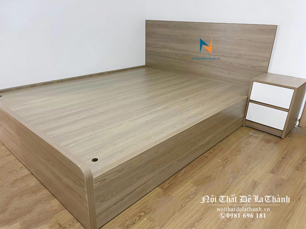 Giường ngủ 1m4x2m phong cách hiện đại, sản xuất bởi Nội Thất Đê La Thành
